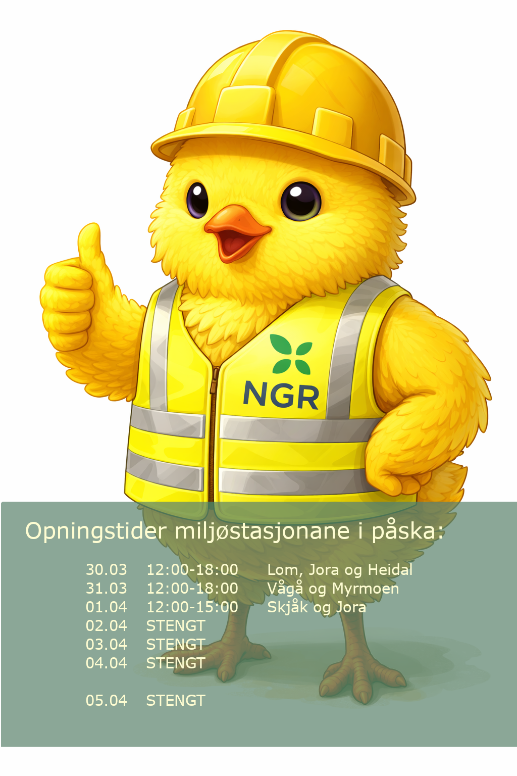 Opningstider på miljøstasjonane i påska